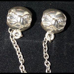 Pandora authentic dainty bow safety chain